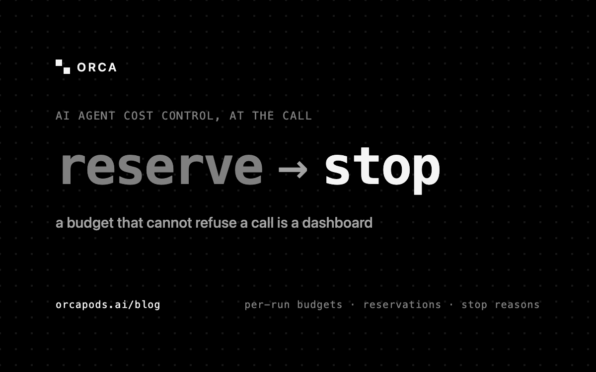AI agent cost control: reserve, then stop the next call