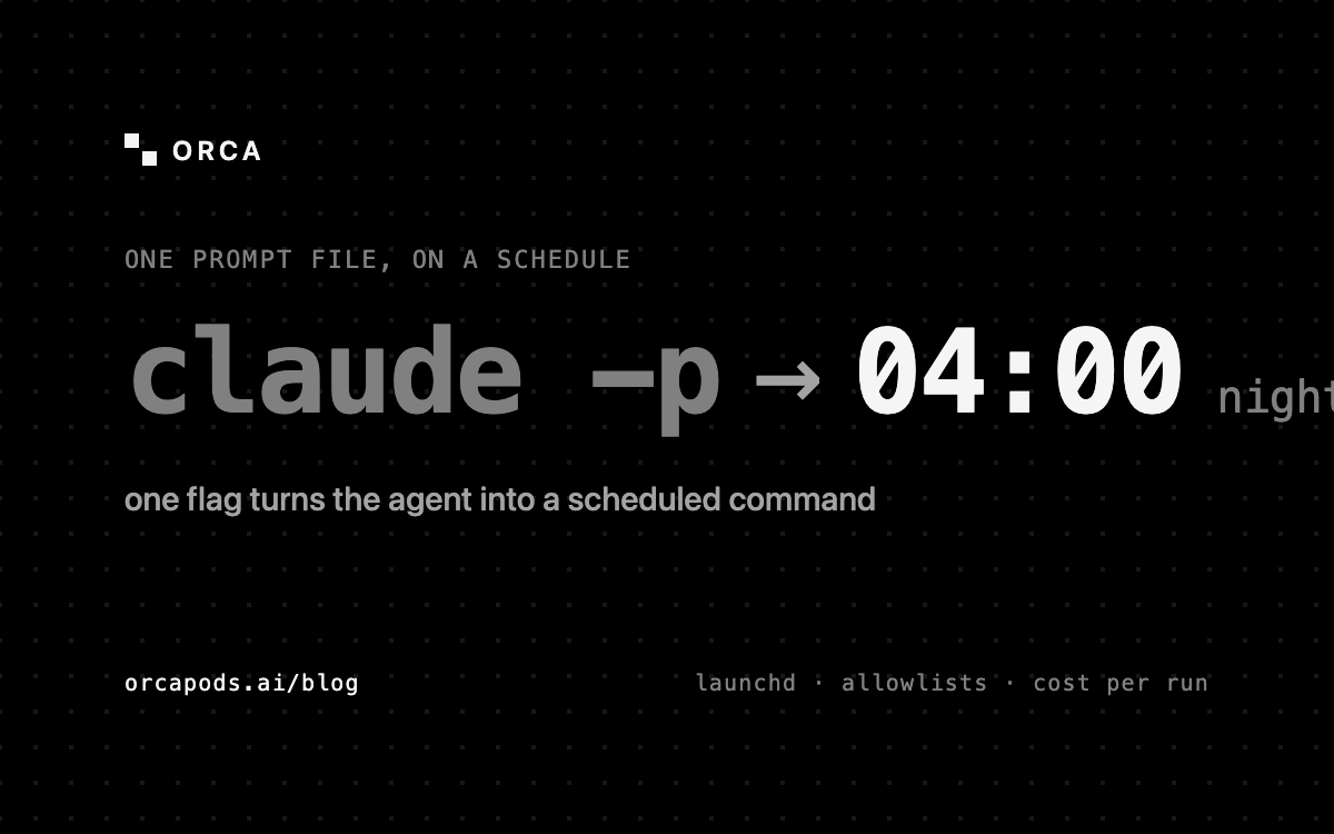 Claude Code headless mode: claude -p becomes a nightly 04:00 scheduled command